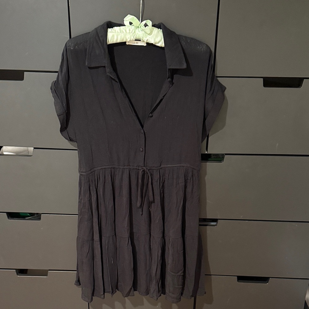 Be Cool Black Button-Up Dress